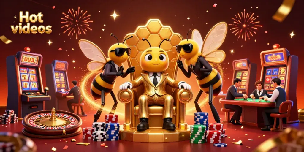 Video panas dengan bos penguin 3D dan kasino, mesin slot dan meja poker.