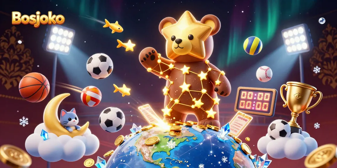 Engage in thrilling gameplay with Bosjoko as golden stars and sports elements come alive in an energetic scene.