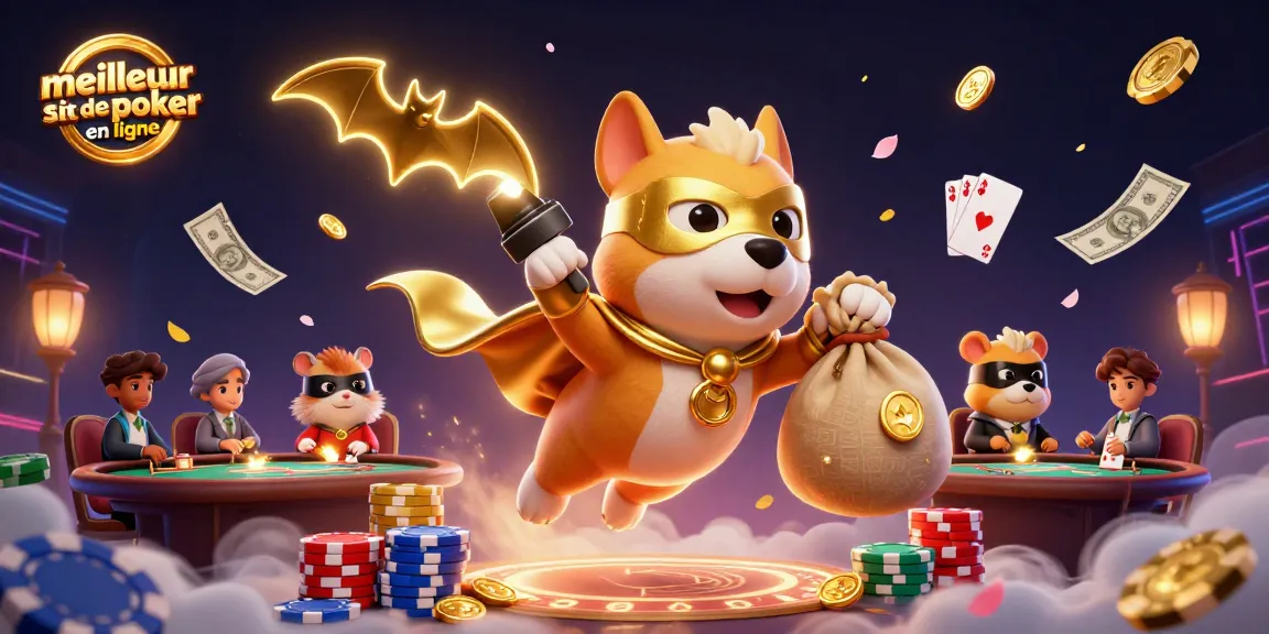 Jouez sur le meilleur site de poker en ligne avec des personnages animés et des éléments de jeu colorés.