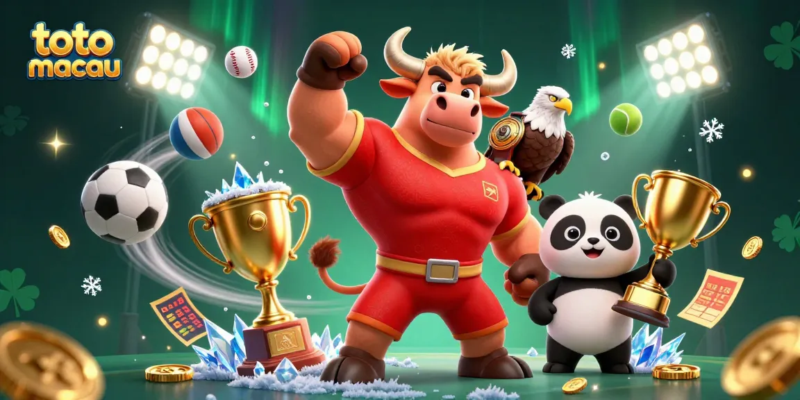 Toto macau memberikan keseruan taruhan dengan maskot banteng, burung elang, dan panda meraih trofi.