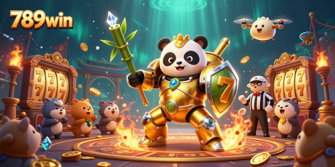 Engage with 789win's thrilling gaming arena featuring animated characters and vibrant casino elements.