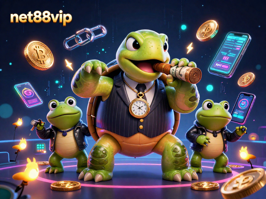 Experience the thrilling world of net88vip with a vibrant 3D casino illustration.