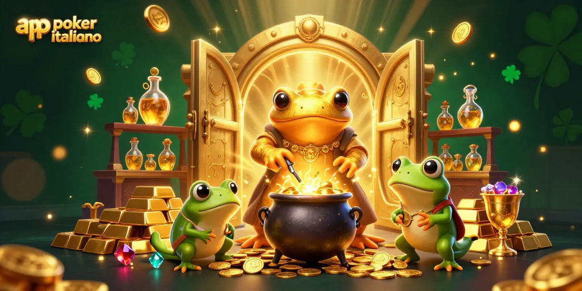 Gioca a poker italiano in un'illustrazione ricca di dettagli e luci d'oro.