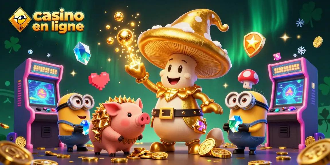 Jouez au casino en ligne avec le mage champignon doré et ses trésors scintillants.