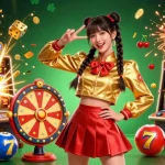 Hit wins big with vibrant 3D visuals in a premier casino scene showcasing slot jackpots and festive elements.