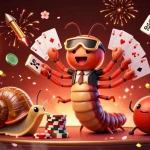 Engage in the exciting world of OK365 BET with vibrant characters and casino elements in animated action.