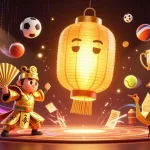Jouez au top casino en ligne avec des personnages de jeux animés entourés de balles de sport et d'éléments dynamiques