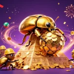 Siti scommesse non AAMS bonus senza deposito, rappresentazione vivace di un scarabeo dorato e palline colorate.