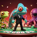 Experience the thrill of 88aa with a dynamic poker scene featuring colorful chips and characters.