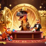 Experience thrilling gameplay at 566bet with a dynamic casino scene featuring cartoon characters