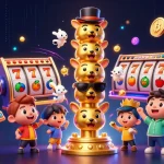 Jouez à des jeux passionnants sur casino en ligne avec un totem doré et des symboles de machines à sous.