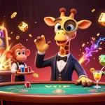 Les jeux de casino en ligne s'animent avec une girafe élégante, un valet singe et un barman caméléon.