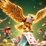 Des jeux captivants de casino en ligne avec des cartes holographiques et un aigle doré dynamique.