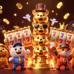 Découvrez le casino en ligne avec des symboles de machines à sous et un totem lumineux.