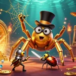 Plongez dans l'univers captivant du casino en ligne avec une scène animée et colorée.
