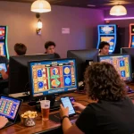 Engaging online gaming session showcasing diverse players enjoying daftar slot in a lively and colorful setting.