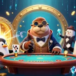 Le jeu dans un casino en ligne avec un morse victorien et un croupier pingouin dans une scène colorée